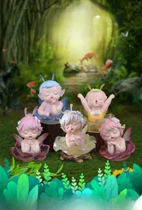 Detailed view of Secret Flower Border forest elf figurines set in a fantasy scene
