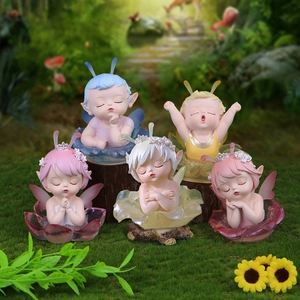 Kawaii Forest Fairy Elf Figures Resin Blind Box Toys Cute Flower Fairy Dolls For Desktop Decoration Birthday Gift For Girls