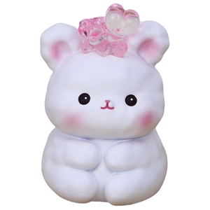 Veilleuse mignonne en forme d'animal avec cœurs roses pour décoration de bureau
