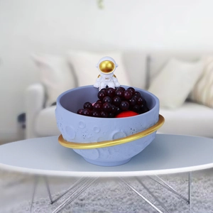 Astronaut Planet Storage Bowl Resin Moon Texture Desktop Ornament Entryway Key Tray Modern Home Decor
