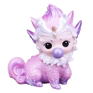 Figura de criatura mítica con degradado rosa y violeta para decoración de hogar