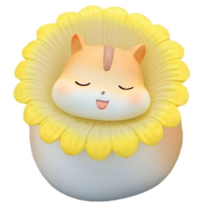 Veilleuse écureuil tournesol mignonne pour chambre d'enfant et décoration de bureau