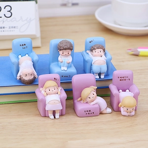 Resin Cartoon Desktop Figurines Cute Relaxing Lazy Baby Ornaments For Home Office Car Decor Ins Style Healing Novelty
