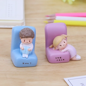 Cute resin couple figurines on chairs for car dashboard and desk office decor