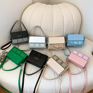 Collection of eight sequin chocolate box crossbody bags in multiple trendy colors