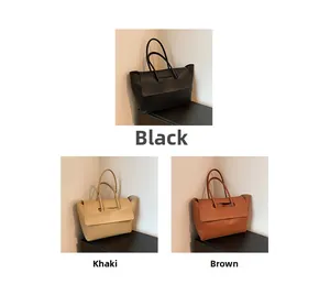 Detaillierter Vergleich großer Tragetaschen in Schwarz, Khaki und Braun aus Kunstleder