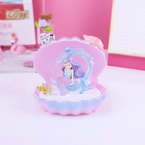 Mermaid shell night light lamp for kids bedroom decor and dreamy desktop atmosphere
