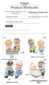 Detailed size and weight specifications for Life series resin couple figurines