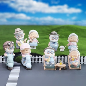 Resin Cartoon Elderly Couple Figurines Cute Miniature Statues Home Decor Valentine Wedding Gifts Desk Ornament Anniversary
