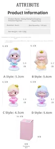 Detailed size and material specifications for cartoon princess cake topper figurines