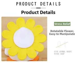 Figurine canard de bureau avec tournesol rotatif pour soulager le stress et déco