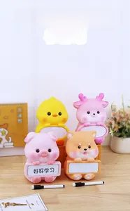 Cartoon animal piggy banks with writable message boards and marker pens for kids