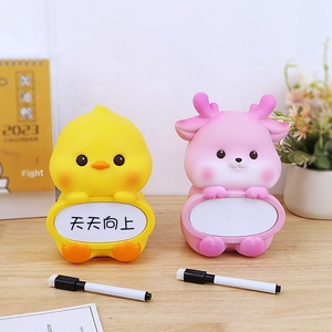 Cute chicken and deer piggy bank with whiteboard message boards for kids desk