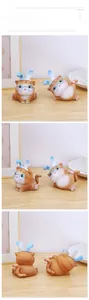 Detailed views of orange resin cat figurines with glasses and rabbit ear headbands