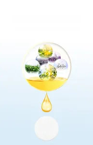 Visuel de gouttes d'huile sur disque diffuseur avec extraits de lavande et citron