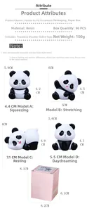 Detailed size specifications and dimensions for the cute resin panda figurine collection