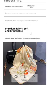 Nahaufnahme eines 53 cm Seidentuchs mit Granatapfelmuster auf einer schwarzen Handtasche