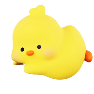 Cute yellow chick stress relief toy for office desk decor and screen monitor ornament