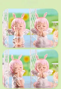 Détails de décoration de gâteau fille ange lapin rose pour fête d'anniversaire de bébé