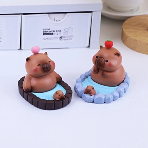 Capybara phone stand set with cute animal figures for office desk and creative gifts