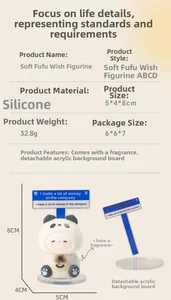 Detailed view of scented panda figurine with removable acrylic rich dream road sign