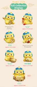 Detailed grid showing seven lucky resin beast figurines with specific size dimensions