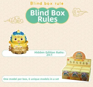 Detail guide showing six unique Pi Xiu blind box figurines and rare hidden edition odds