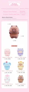 Detailed view of mini flocked animal figurines featuring pig, lamb and capybara styles