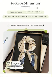 Detailed close-up of 100% silk square scarf with classic polka dots and paisley patterns