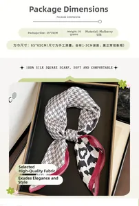 Detail of 100% mulberry silk scarf with houndstooth and leopard print patterns
