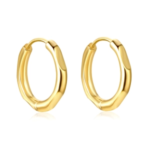 Boucles d'oreilles en acier inoxydable plaqué or 18K avec texture de lave irrégulière