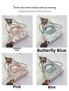 Detailed grid view of four quilted bucket bags featuring floral and abstract patterns
