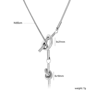 Minimalist silver stainless steel snake chain heart pendant necklace for women