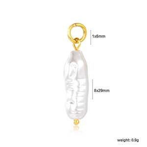 Baroque pearl pendant with gold ring, irregular shape sunflower accessory for DIY jewelry