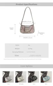 Detail view of crocodile pattern PU leather texture and metal heart buckle on shoulder bag
