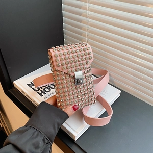 Mini Borsa A Tracolla Con Strass Bling Borsa Per Cellulare In Pelle PU Marsupio Alla Moda Per Donna Festa Serale Glamour