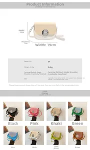 Detailed size specifications for small retro PU leather box bag with crossbody strap