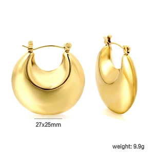 Retro geometrische hohle Creolen mit 18K Goldbeschichtung und poliertem Metall