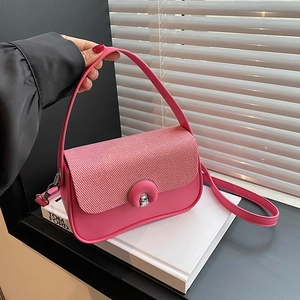Borsa a Tracolla da Donna in Pelle PU Moda Handbag con Patta Patchwork Intrecciata Chiusura in Metallo Tracolla Regolabile Colore Caramella