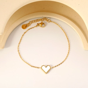 Elegante 18K vergulde roestvrijstalen hartjesarmband met karabijnsluiting en verlengketting