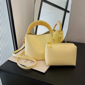 Sac Seau Femme Et Pochette Intérieure Cuir PU Poignée Résine Marbre Bandoulière Sac À Main Fermeture Magnétique Élégant