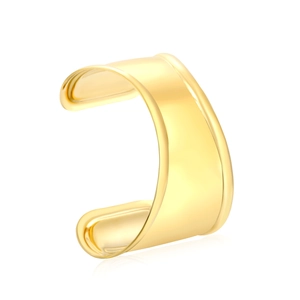 Bracelet manchette irrégulier doré 18K avec finition miroir polie et style épuré