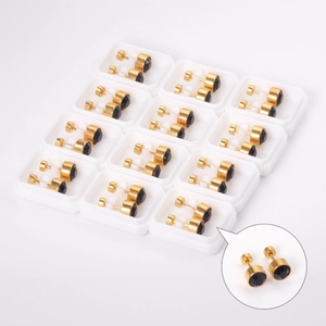 Boucles D'oreilles Puces En Acier Inoxydable Avec Zircone Noire Rond Géométrique Fermoir À Vis Bijoux Pour Femmes