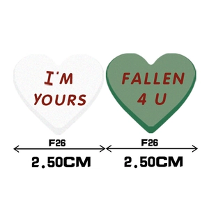 Colorful 2.5cm Valentine heart shaped stickers with I'M YOURS and FALLEN 4 U text