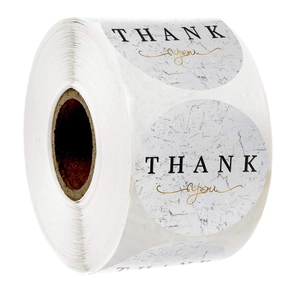 Autocollants Thank You Motif Marbre Étiquettes Rondes Auto-Adhésives pour Emballage Cadeau Mariage Fête Affaires Décoration Festive Papeterie