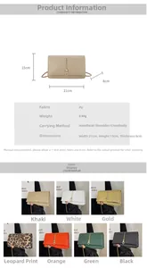 Detailed spec sheet and multi-color selection of minimalist PU chain shoulder bags