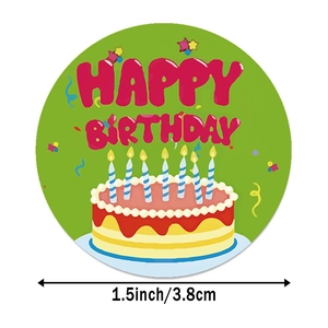 1,5 Zoll Happy Birthday Aufkleber für Brot und Donut Verpackungsetiketten