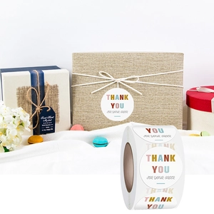 Colorful Thank You For Your Order round label stickers roll for gift box packaging