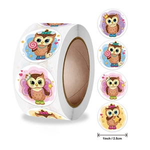 Autocollants de Récompense d'Animaux de Dessin Animé pour Enseignants Étiquettes Adhésives Rondes pour Enfants École Scrapbooking Décoratif