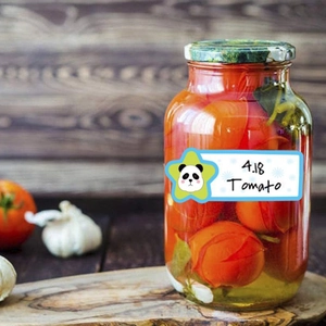 Waterproof cartoon panda name labels for food storage jars and kids kitchen organization